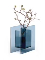 Florero Ennio grande, vidrio azul