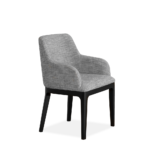 Silla Mercer con brazos tela gris claro madera laca moda in
  casa