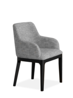 Silla Mercer con brazos tela gris claro madera laca moda in
  casa