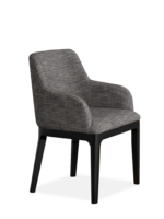 Silla Mercer con brazos tela gris oscuro madera laca moda in
  casa